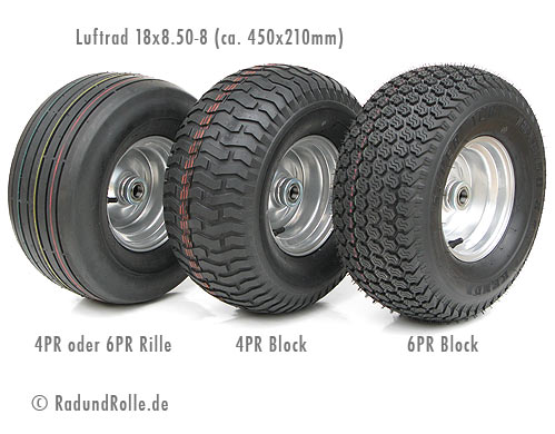 18x8.50-8 Rasentraktorrad Breitreifen 450x210 mm