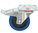 Doppelstopp-Lenkrollen mit Rädern aus Elastik-Gummi blau 160x48
