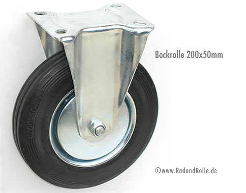 Bockrolle mit Vollgummirad 200x50 mm 