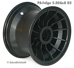 Polyamid-Speichenfelge schwarz 5.00Ax8 H2, Tubeless-Felge