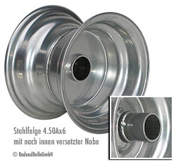 Polyamid-Speichenfelge schwarz 5.00Ax8 H2, Tubeless-Felge