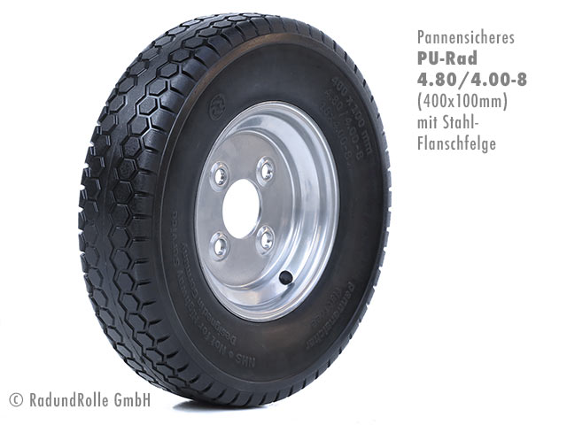 Pannensicheres Antriebsrad aus hochdichtem Polyurethan mit Flanschfelge