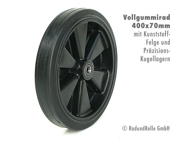 Vollgummirad 400x75 Stahlfelge Rollenlager Gleitlager