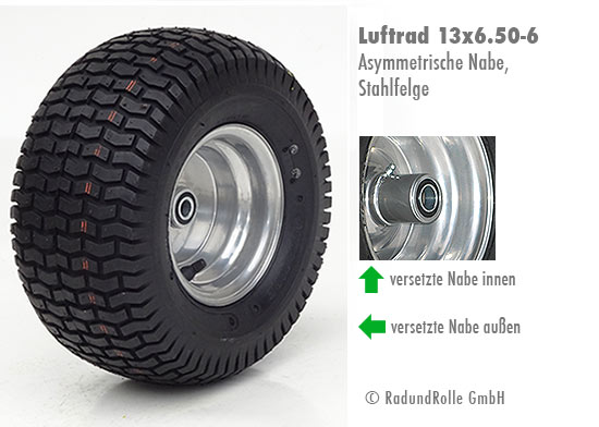 Rasentraktor-Laufrad 13x6.50-6 (320 x 160 mm) mit Kugellagern