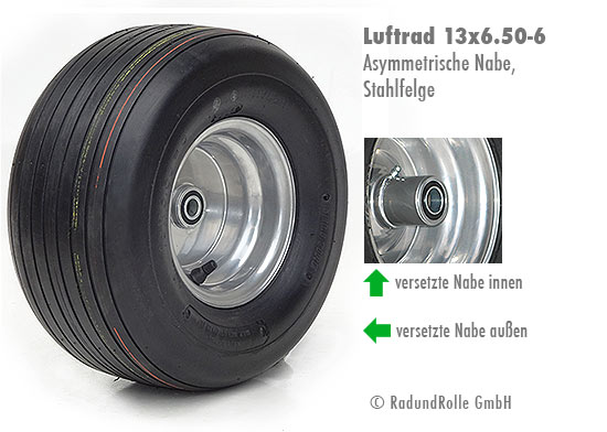 Rasentraktor-Laufrad 13x6.50-6 (320 x 160 mm) mit Kugellagernabe